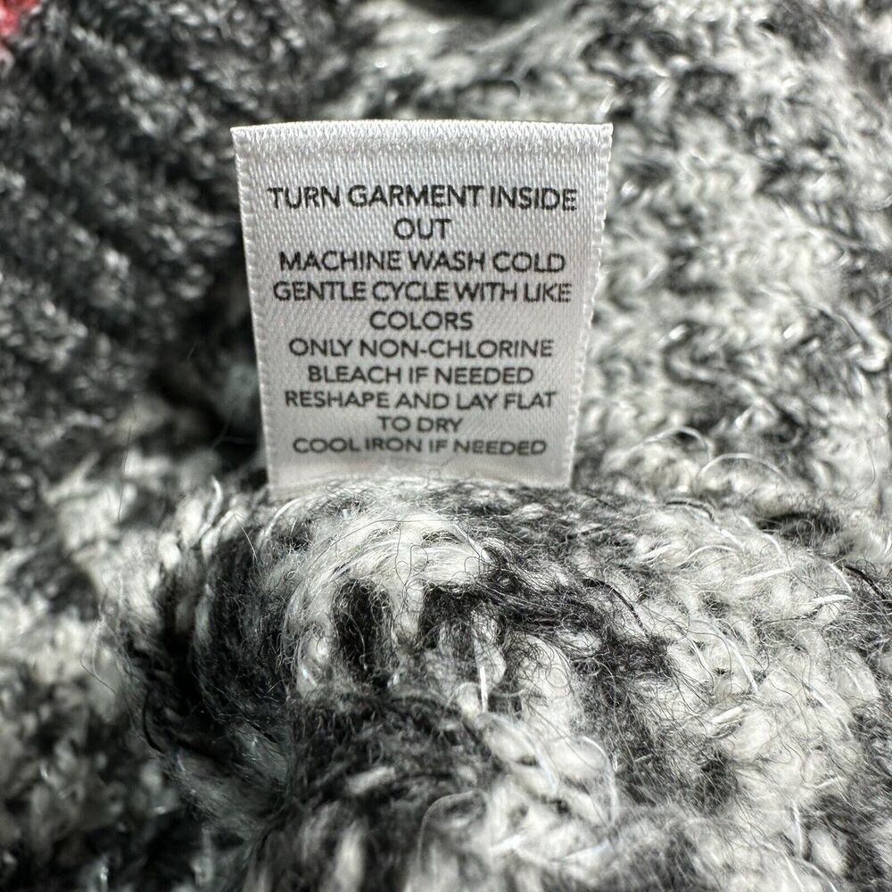 Christopher & Banks Womens Size X Large Black Gray Mock Neck Sweater 1/4 Zip Top - Picture 9 of 9